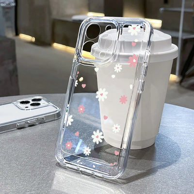 Fashion Flower Daisy Luxury For Samsung Galaxy S21 S25 S24 Ultra S22 FE S23 Plus A55 A56 5G A16 A35 Transparent Soft Clear Funda