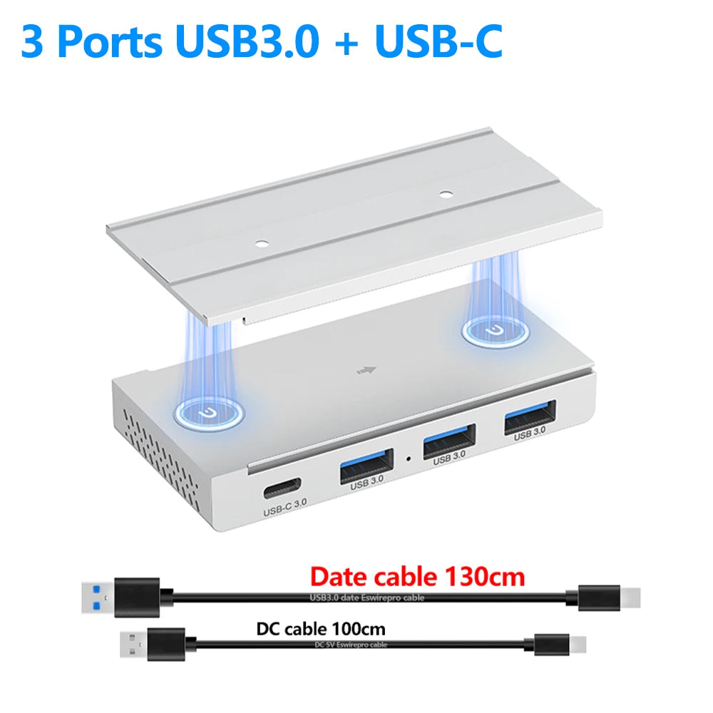 10Gbps USB HUB Desk Magnetic USB3.2 Splitter Adapter High Speed Data Transfer For MacBook Pro iMac Pro PC Laptops Accessories