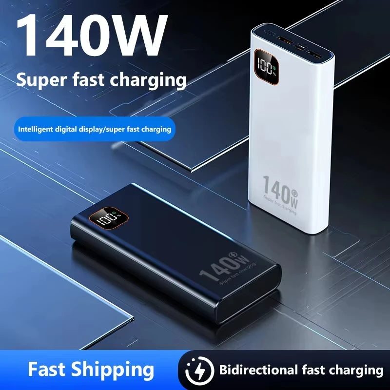 Lenovo 200000mAh 140W Super Fast Charging Power Bank Ultra Capacity Portable Charger New Arrival for iPhone Samsung