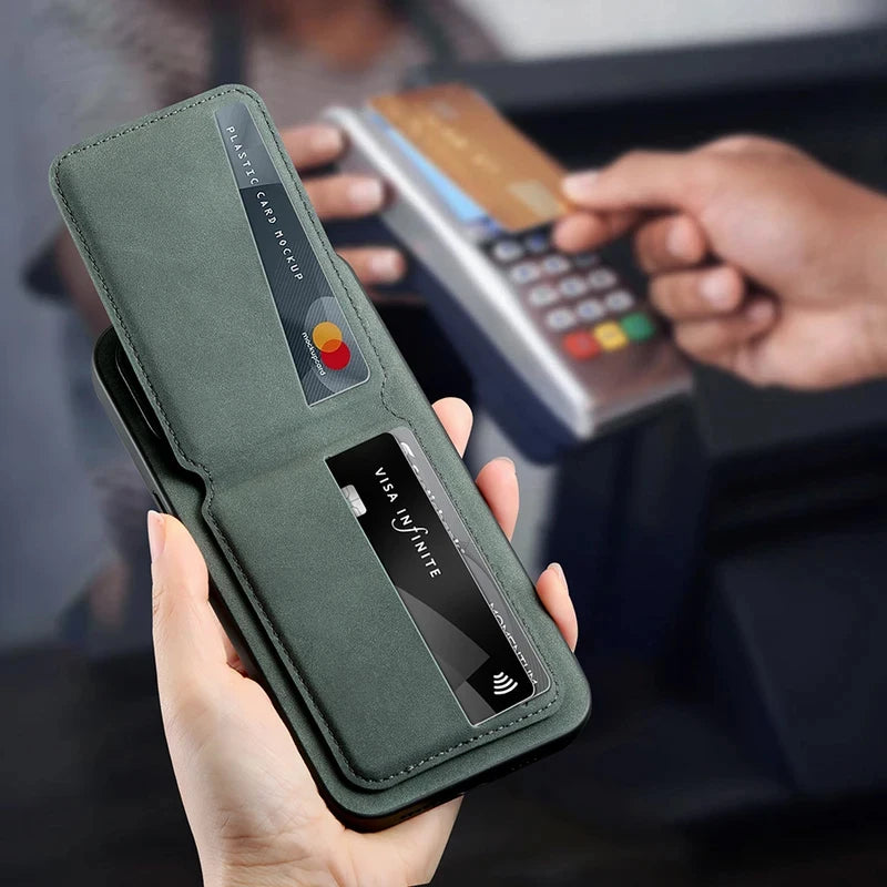 Two-Piece Set（Phone case and card holder）Luxury Synthetic Leather Card Holder Phone Case，Applicable iPhone 17 16 E 15 13 14 Pro