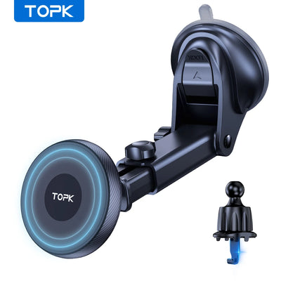 TOPK Universal Car Phone Holder Magnetic for Magsafe 360° Rotation Car Mount for Air Vent & Dashboard Windshield for All Phones