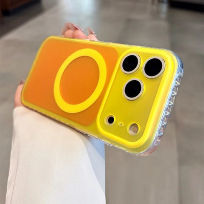 Luxury Laser Aurora Gradient For Magsafe Phone Case For iPhone 18 17 16 15 Pro Max Magnetic Wireless Charging Hard Bumper Cover