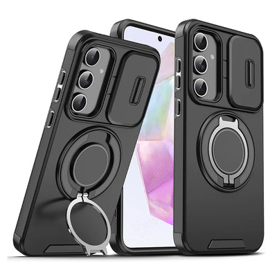 Case For Samsung Galaxy S26 S25 S24 S23 S22 S21 Ultra Plus S25 Edge S25FE S24FE Slide Camera Protect Magnetic holder Armor Cover