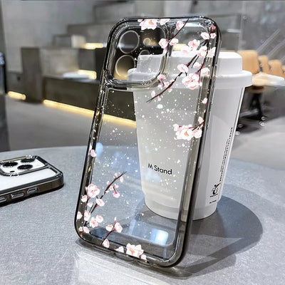 Lotus Flower Transparent Phone Case For iPhone 17 13 16 Pro 18 15 11 12 14 Pro Max 7 8 Plus Air 16e XR SE Shockproof Cover Coque