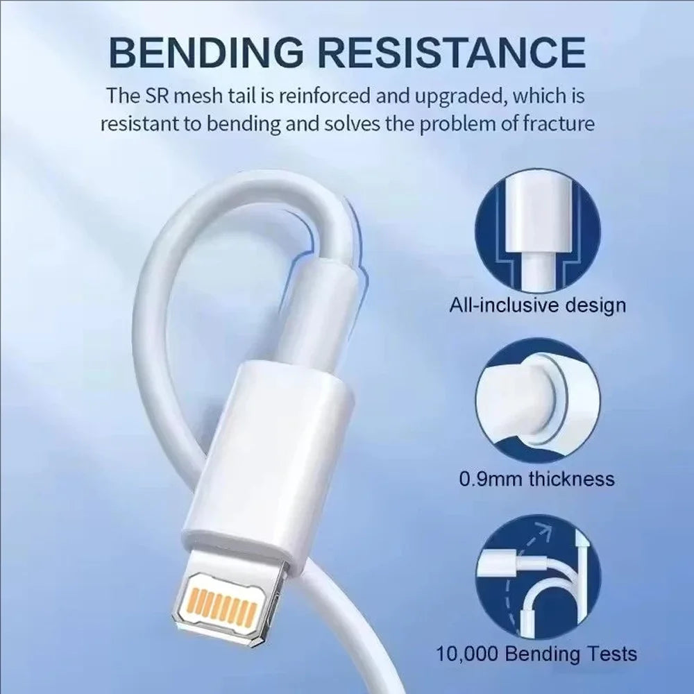 5-1pcs 30W Fast Charging Cable Foe iPhone 13 12 11 14 Pro Max Mini USB C Cable For X XR XS MAX 7 8 14 Plus 6