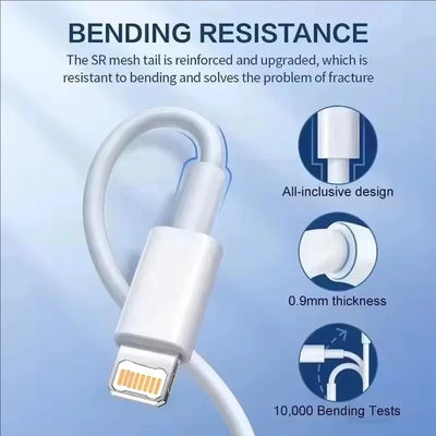 5-1pcs 30W Fast Charging Cable Foe iPhone 13 12 11 14 Pro Max Mini USB C Cable For X XR XS MAX 7 8 14 Plus 6