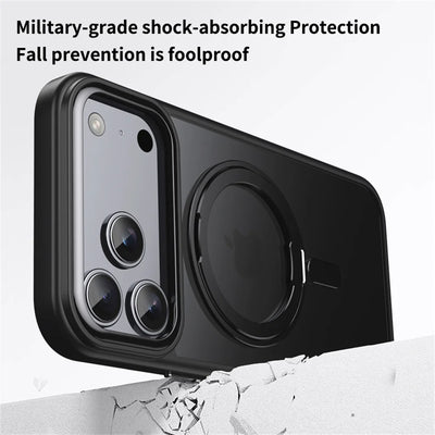 Luxury For Magsafe 360 Rotating Magnetic Stand Phone Case for iPhone 17 16 15 Pro Max 14 13 12 11 Metal Ring Fold Bracket Cover