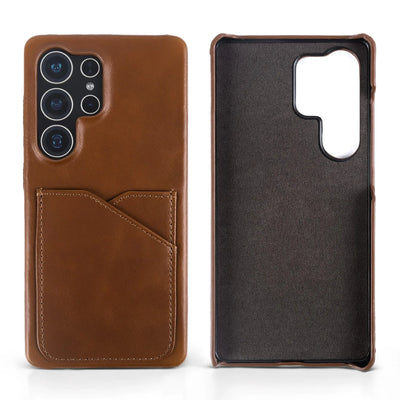 Premium Card Slot Genuine Leather Case for Samsung Galaxy S26 Ultra Cases S25 S24 S23 S22 S21 S20 Vintage Phone Back Cover Coque