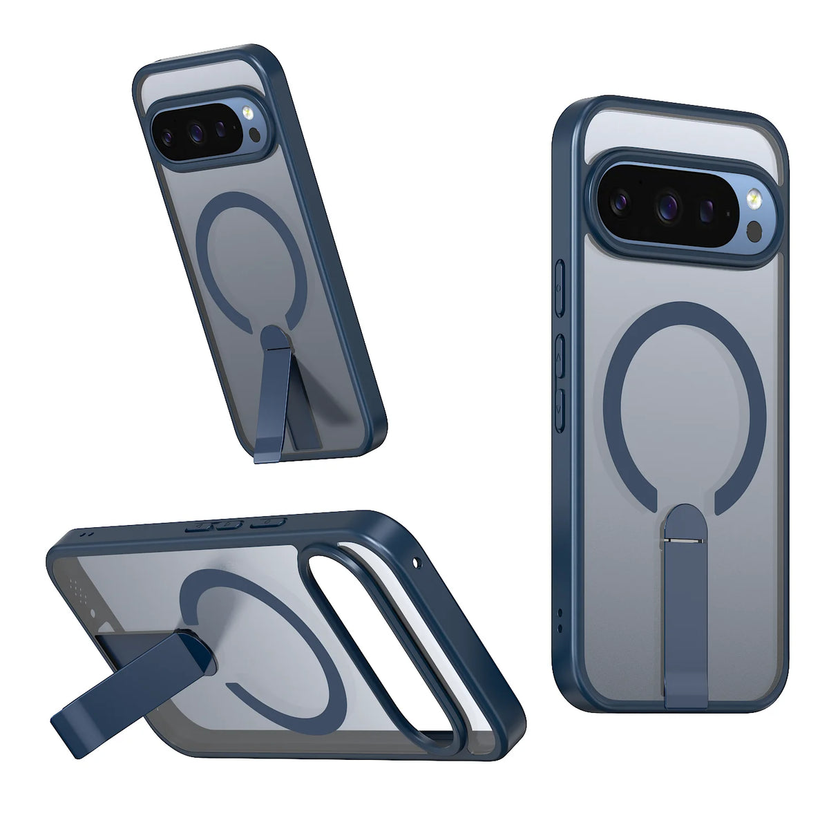 Luxury High Transparent Case For Google Pixel 11 10 9 Pro XL 5G 9A 10A Magnetic Wireless Charging With Holder Shockproof Cover