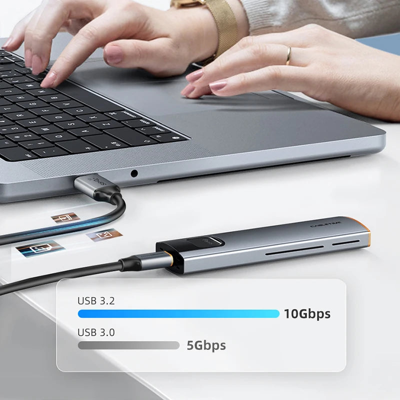 CABLETIME USB 3.2 to USB C 3A Cable 10Gbps PVC Fast Data Transmission QC 3.0 60W Braided Wire for Smart Phone SSD Enclosure