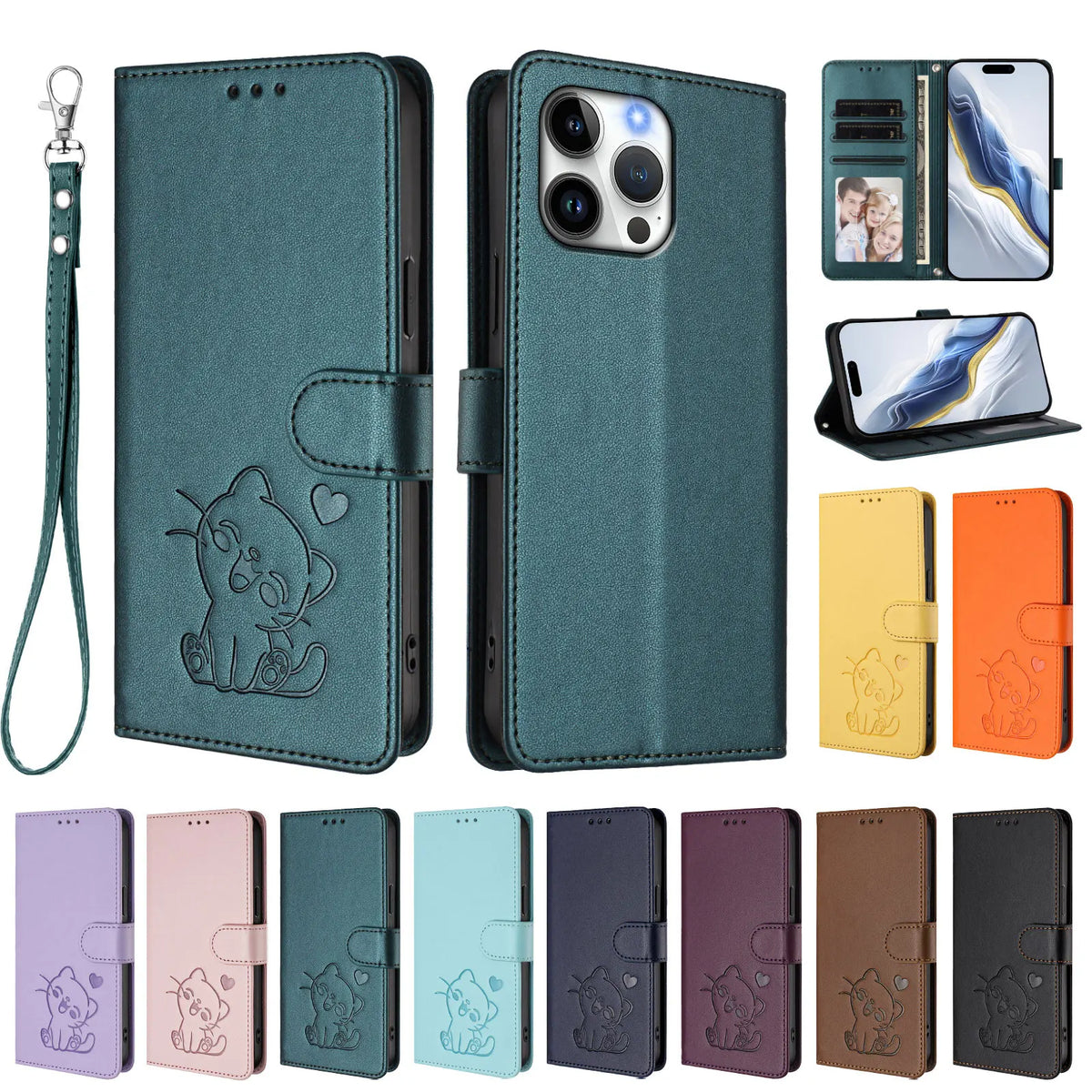 Case on For Samsung Galaxy S10 S9 S8 Plus S10E Lite S7 Edge Phone Case Wallet Flip Phone Cover Luxury Leather Card Holder Fundas
