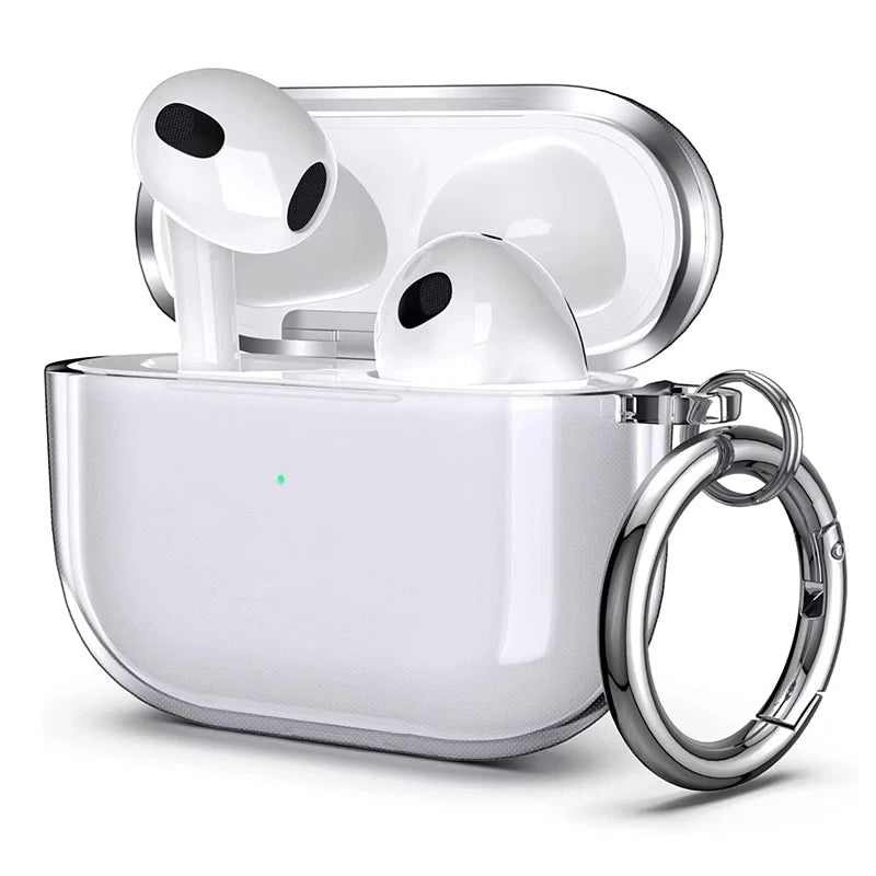 Clear Soft TPU Earphones Case For Apple Airpods 4 Transparent Anti-Scratch Headset Case For Apple AirPods 4th Gen with Keychain