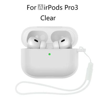 for AirPods Pro 3 2025 New Case Full Protective Soft Silicone Shockproof Case with Keychain for AirPods Pro 3 Case for Men Women
