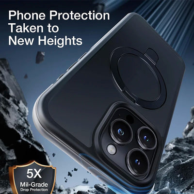 Translucent Magnetic Mobile Phone Case with Ring Kickstand for iPhone 16 15 14 Pro Max Plus 13 12  11 Mobile Cases Slim Cover