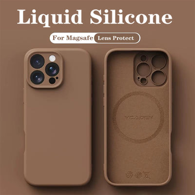 For iPhone 18 Pro Liquid Silicone Phone Case For iPhone 18 17 16 15 14 13 12 Pro Max Wireless Charging Skin Smooth Magsafe Cover