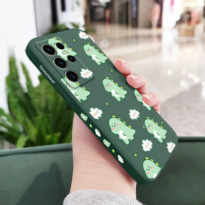 Cloud Dinosaur Phone Case For Samsung Galaxy S25FE S24 S23 S22 S21 S20 S10 S10E Ultra Plus FE Note 20 Ultra 10 Plus Cover
