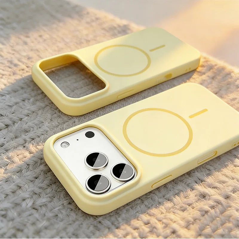Matte Soft Liquid Silicone Phone Case For iPhone 15 16 17 18 14 13 12 Pro Max Magsafe Wireless Charging Cover For Apple 18 Pro