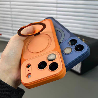 Luxury Metal Ring Bracket For Magsafe Magnetic Phone Case For iPhone 17 Air 16 E 15 14 Plus 13 12 11 Pro Max Shockproof Cover