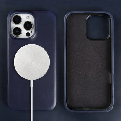 Vintage Full Wrapped Genuine Leather Case for Iphone 18 Pro Max 17 16 15 14 13 12 Business Oil Wax Magnetic Magsafe Phone Cover