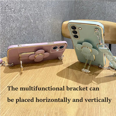Rotating Windmill Holder Lanyard Strap Case For Samsung Galaxy S21 S20 S22 S23 S10 S9 S8 Note 10 20 Plus Ultra S21 S20 FE Cover