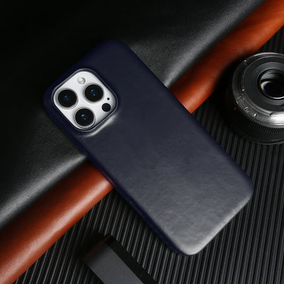 Retro for Iphone 16 Pro Max 18pro 15 14 13 Case Luxury Genuine Leather Cases for Iphone17 Vintage Back Cover Phone Cases Fundas