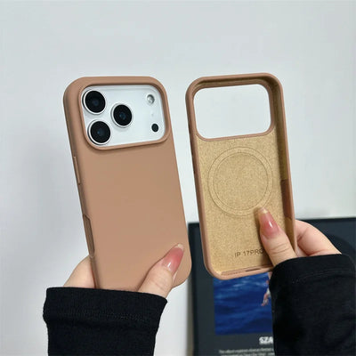 Magnetic Liquid Silicone Case for iPhone 18 17 Pro 17 Pro Max 16 15 14 For Magsafe Big Camera Hole Cover Shockproof Protective