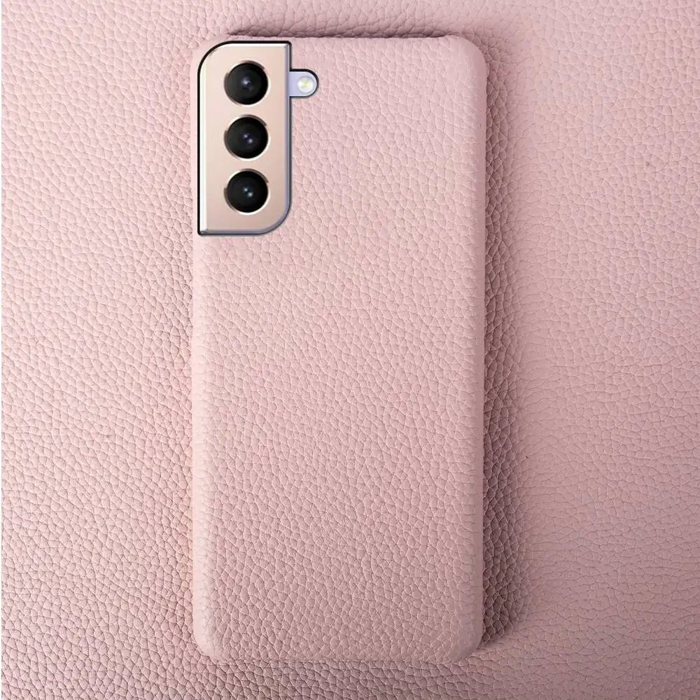 For SAMSUNG S21 CASE Litchi Texture Genuine Leather Cases S26FE S25Ultra S224 Plus S23 S22 Phone Cover Coque Protective Shell