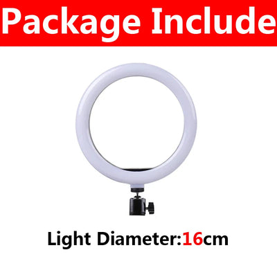 16cm 26cm 33cm LED Ring Lights Dimmable Led Round Photography Fill Light With Phone Holder Clip For Youtube Video Live Lamp
