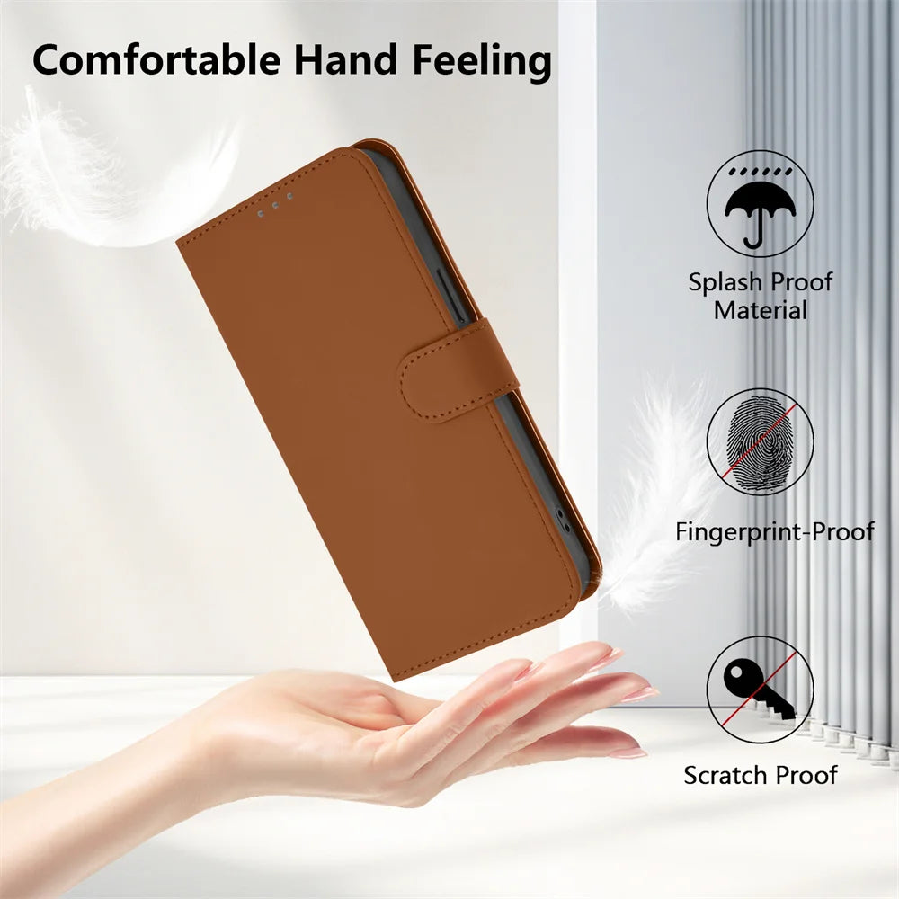 Luxury Leather Wallet Case for Samsung Galaxy S26 S24 S25 Ultra S23 Plus S24 FE S25 Edge Shockproof Bumper Flip Back Cover