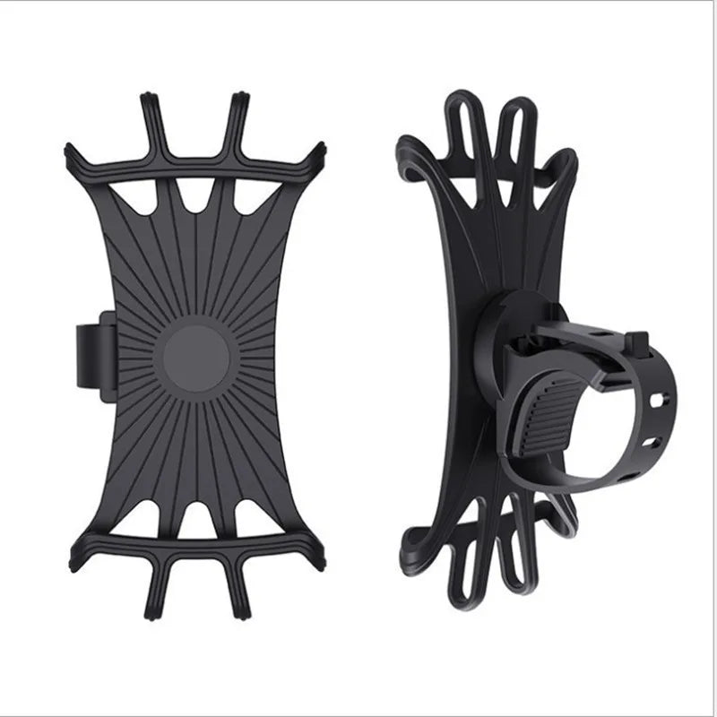 Safe 360 Rotatable Silicone Anti Slip Bike Motorcycle Phone Holder Pull Type Bracket for All Phones Stand Kit Set Case