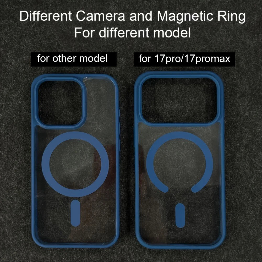 Luxury Candy Bumper Shockproof Phone Cases For iPhone 17 16 15 14 18 Pro Max 17Pro 18Pro For Magsafe Magnetic Clear Back Cover