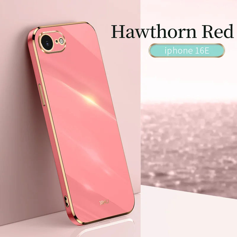 For iPhone 16E SE4 2025 Case Plating Silicone Bumper Soft TPU Back Cover Shockproof Phone Case for Apple iPhone 16E iPhone 16E S