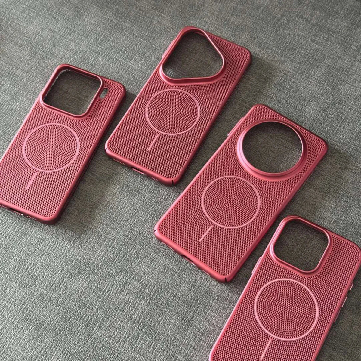 Metallic Heat Dissipation Mesh For Magsafe Magnetic Case For iPhone 17 Air 16 15 14 Plus 13 12 11 Pro Max Hard Thin Skin Cover
