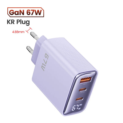 Toocki 67W GaN USB Type C Charger Digital Display 65W 45W PPS PD QC4.0 Quick Charge For Macbook Laptop IPAD Tablet iPhone 15 14
