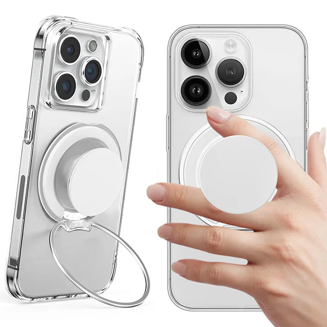 Grippopso Mobile Phone Finger Holder Socket Magnetic Cell Phone Grip Stand Finger Ring Kickstand Rotation Universal Phone Stand
