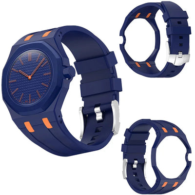 PC Case+Silicone Strap for Swatch X AP Royal Pop Pocket Watch Changer To Wristwatch Integrated Modification Accessories Bracelet