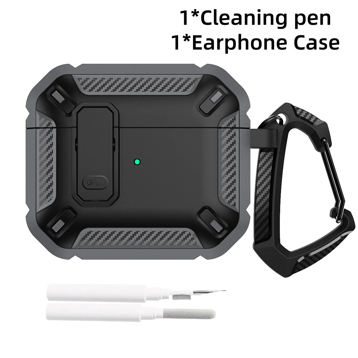 Cases For AirPods 5（2026)with Lock Clip Rugged Armor Shockproof Case For AirPods Pro 3 Protect Hard Shell For AirPods 4/5 Cases