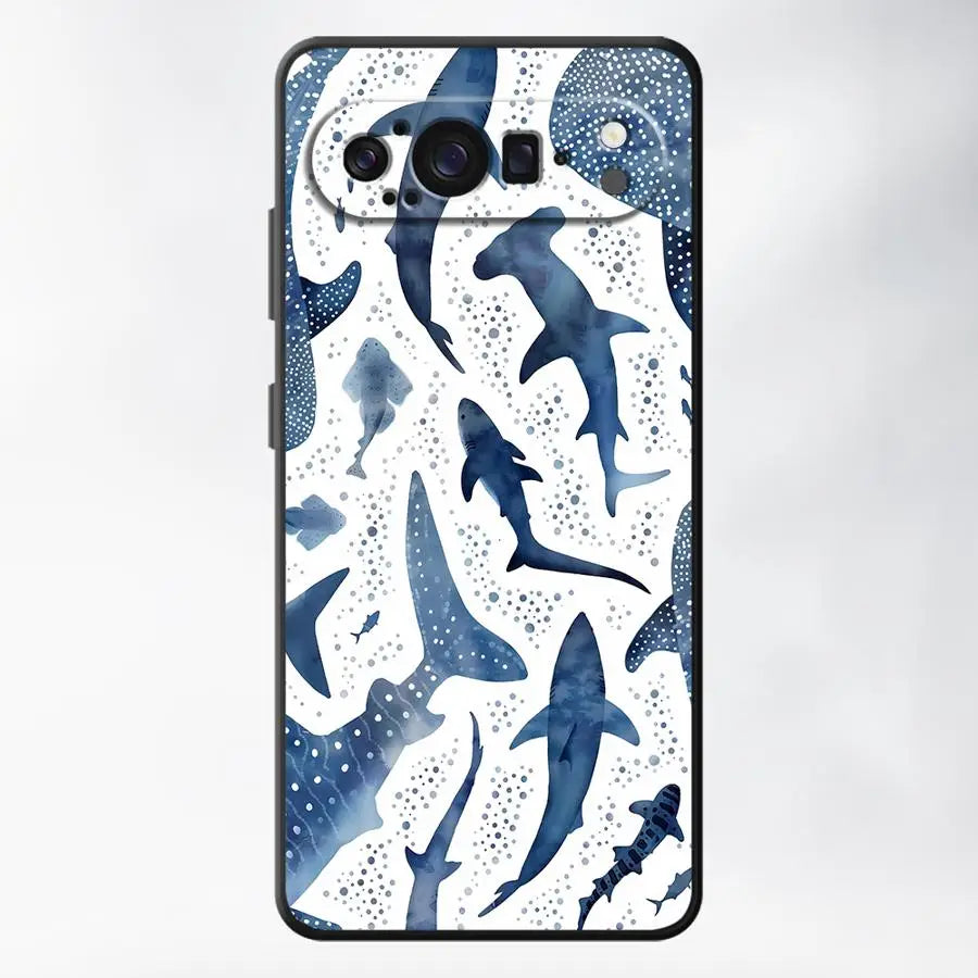 Case for Google Pixel 10A 7a 6a 9a 6 7 8 Pro 8a 10 9 Pro XL Funda Phone Cover Ocean Shark