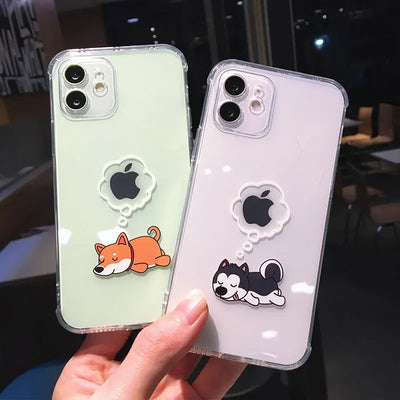 Creative Elephant Lion Animal Phone Case For iPhone 17 16 15 13 11 12 14 Pro Max Mini 7 8 Plus Dog Clear Shockproof Soft Covers