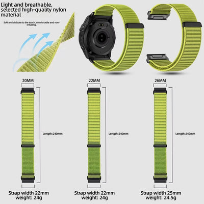 Quick Fit 26/22/20mm Nylon Strap for Garmin Tactix 8 Fenix 8 43/47/51mm 7 Pro 7S 7X 6S 6X 6 5 5S Bracelet Correa Instinct 3 Band
