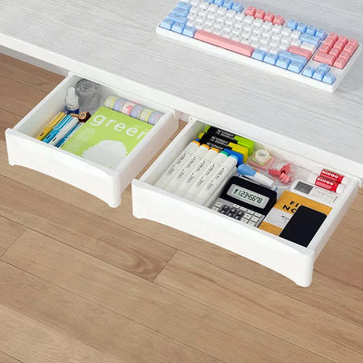 Small Under Desk Storage Cabinet with Mobile Pedestal, Hidden Drawer and Cable Management for Efficient Workspace Setup