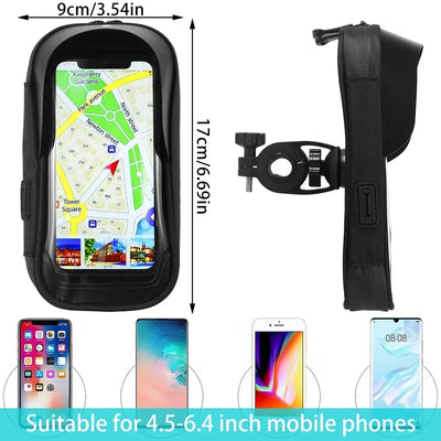 Waterproof 360° Rotation Bicycle Motorcycle Front Frame Phone Holder Easy Universal Navigation Smartphone Bracket for All Phones