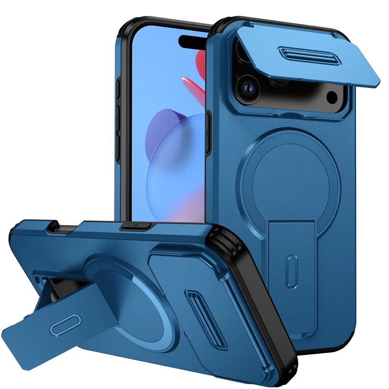 Armor Funda For iPhone 17 Pro Max Case Slide Camera Lens Protector Coque For iPhone17 Pro Air 17Pro Max Wireless Charging Cover