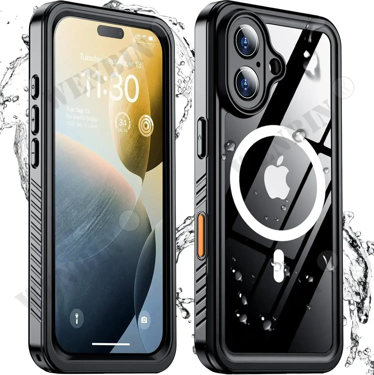 IP68 Waterproof Case For iPhone 18 17 16 Pro Max Plus Full Body Protective Cover Swim Underwater Diving Magsafe Magnetic Fundas