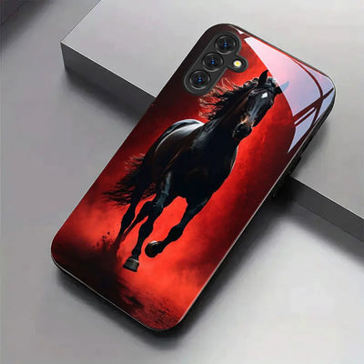 Ginkgo Leaf Tempered Glass Phone Case For Samsung A57 5G A56 S25 S26 Ultra S24 S23 Plus A37 A17 A55 A54 A53 A36 A26 Cases Cover