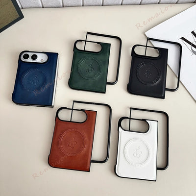 New 18 Fold Leather Magnetic Phone Case For iPhone Fold 18 DUO 18Fold Magsafe Luxury Ring Shockproof Protector Cover 18DUO