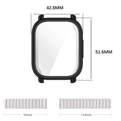 Silicone Strap+Case for Xiaomi Redmi Watch 5 Active/5Lite Magnetic Band Full Cover Bumper for Redmi Band 5 Lite Shell Bracelet