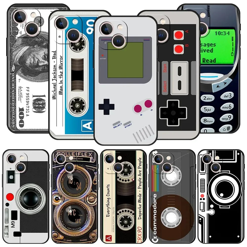 Funny Vintage Tape Camera Phone Case For iPhone 17 16 15 14 13 12 11 Pro Max Mini SE 7 8 Plus 17E Air Shockproof Non-Slip Cover