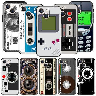 Funny Vintage Tape Camera Phone Case For iPhone 17 16 15 14 13 12 11 Pro Max Mini SE 7 8 Plus 17E Air Shockproof Non-Slip Cover