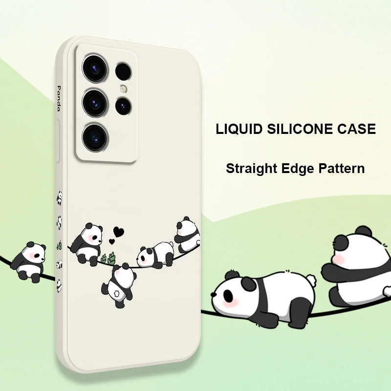 Baby Panda Phone Case For Samsung Galaxy S25 S24 S23 S22 S21 S20 S10 S10E Ultra Plus FE Note 20 Ultra 10 Plus Cover